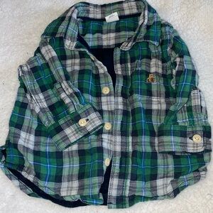 VGUC green/blue plaid baby Gap shirt size 6-12 months